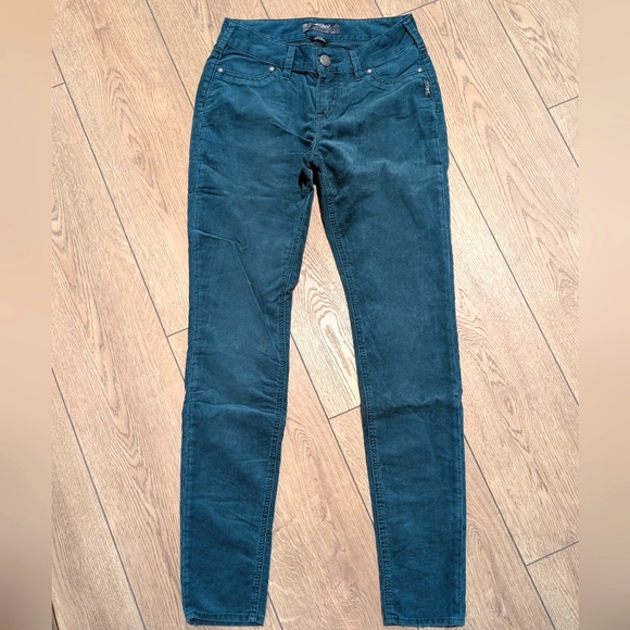 Silver Jeans Pants - Silver Jeans 27 x 31 Suki Jegging Aqua Teal Green Corduroy Skinny Pants Curvy